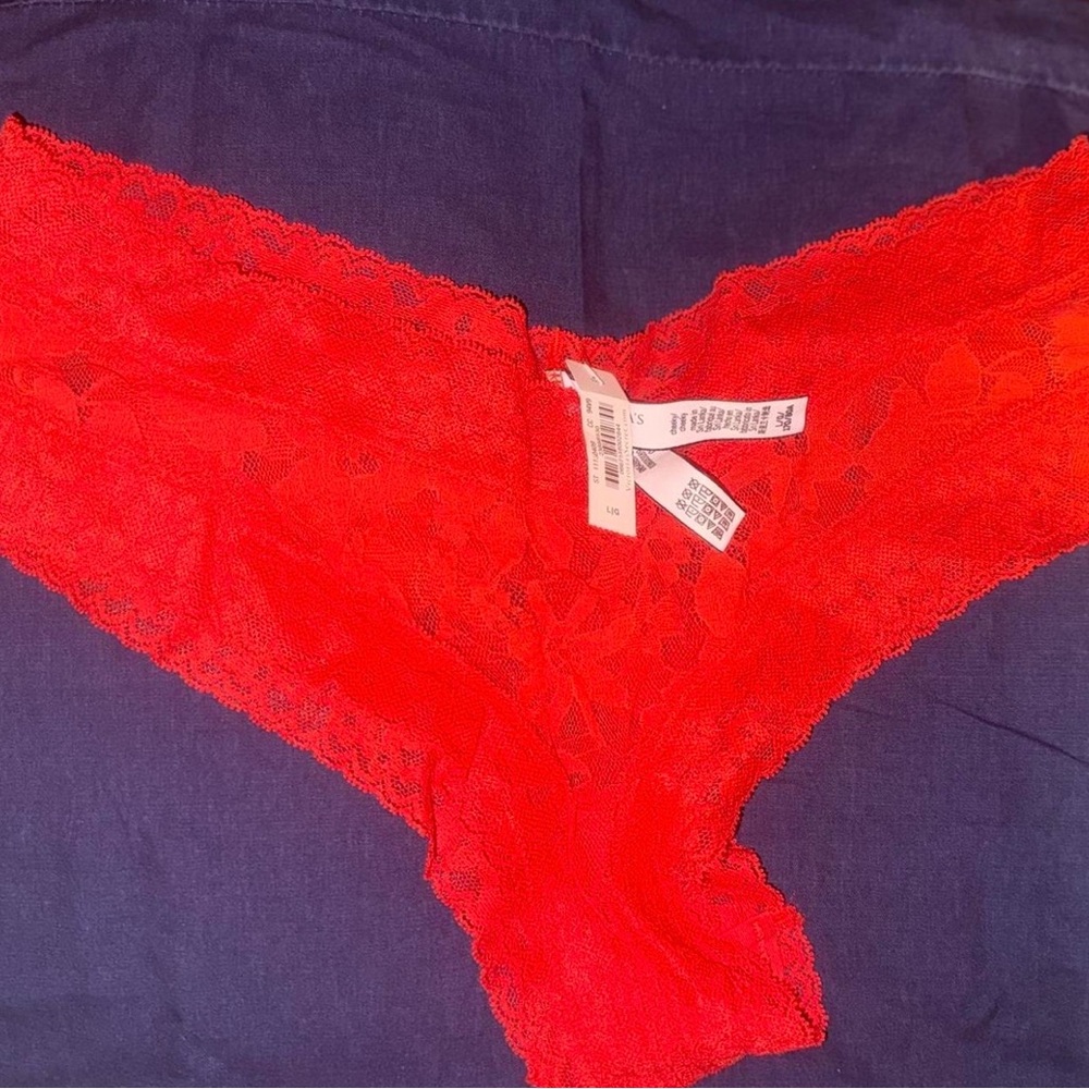 PINK Victoria's Secret Red Lace Panties